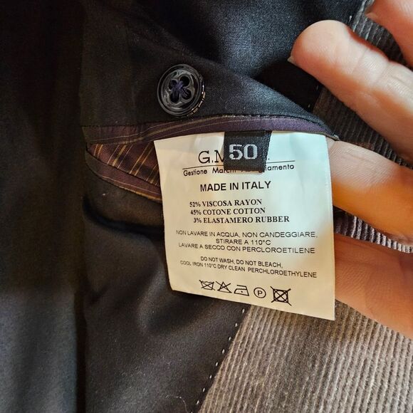 Messagerie Silver Gray Soft Corduroy 4 Button Font Sports Coat Size 50 - Picture 16 of 16